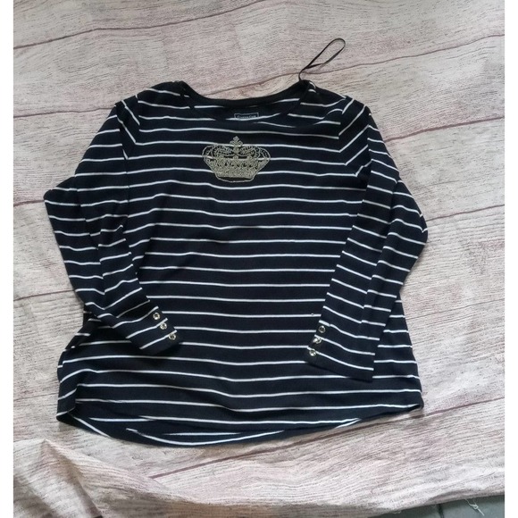 Charter Club striped long sleeve top with crown size L - Picture 3 of 4